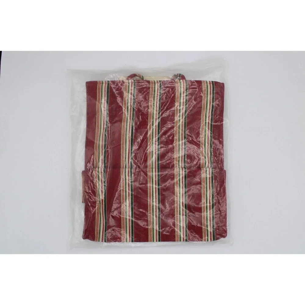New Longaberger 2005 Holiday Stripe Tote Bag 23154166 Basket Holly